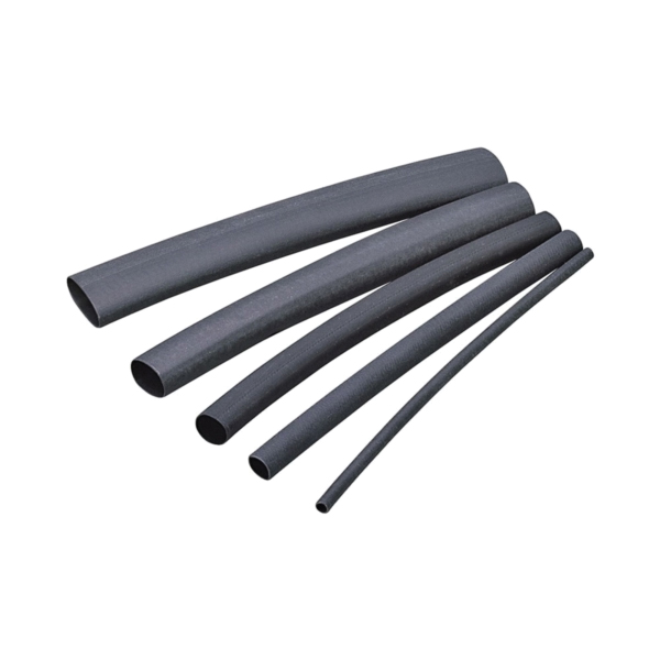 HST-375 Heat Shrink Tubing, 3/8 to 3/16 in Dia, 4 in L, Polyolefin, Black