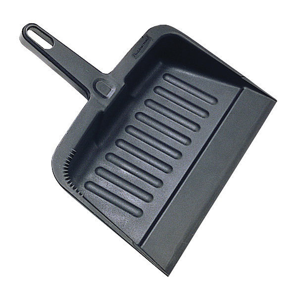 200500CHAR Heavy-Duty Dustpan, 12.2 in L, 8.2 in W, Polypropylene, Charcoal