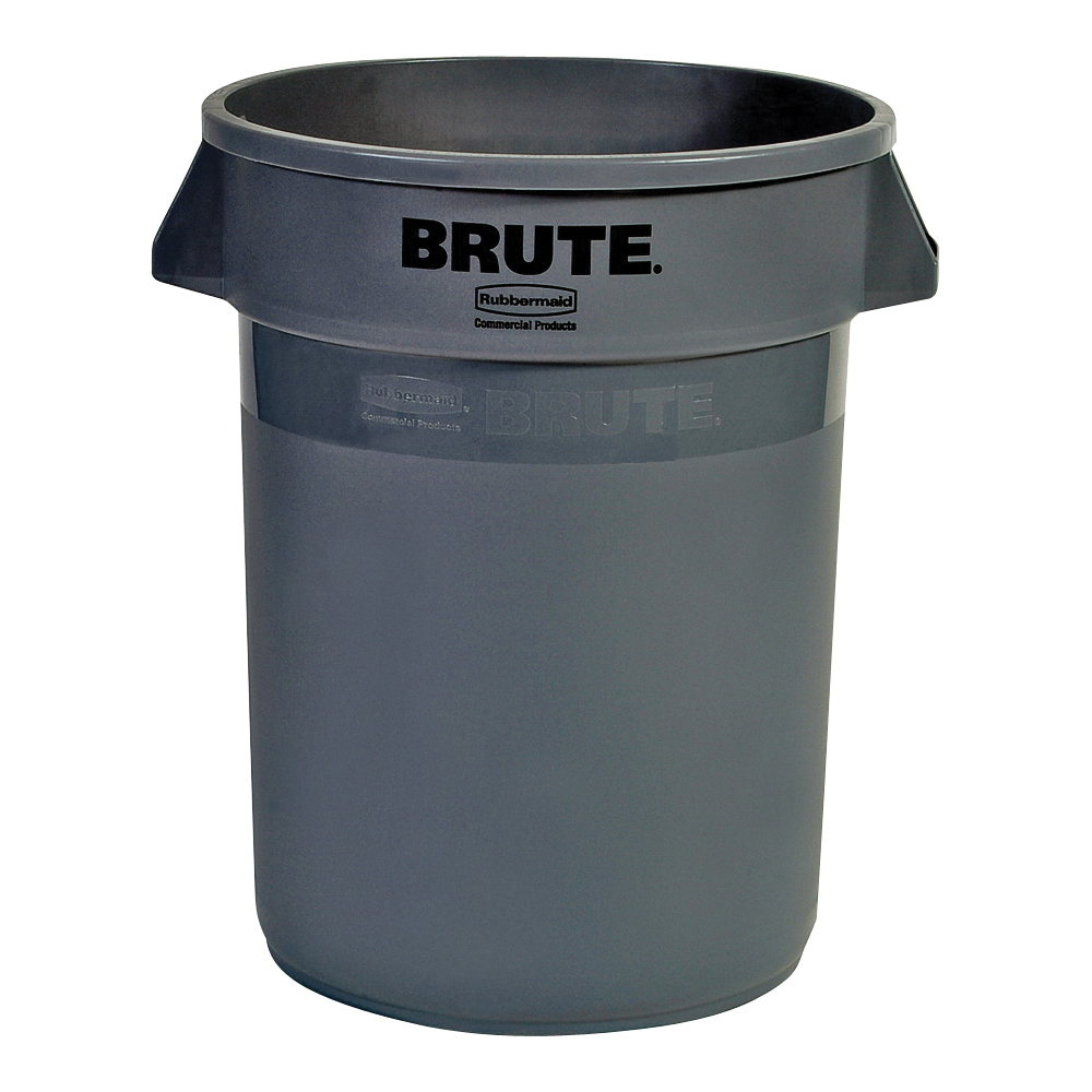 263200GRAY Trash Container, 32 gal, Polyethylene, Gray