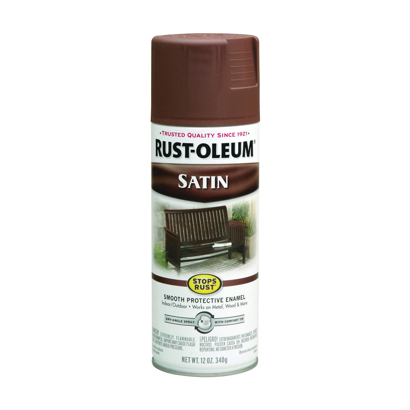 7774830 Rust Preventative Spray Paint, Low Satin, Chestnut, 12 oz, Can