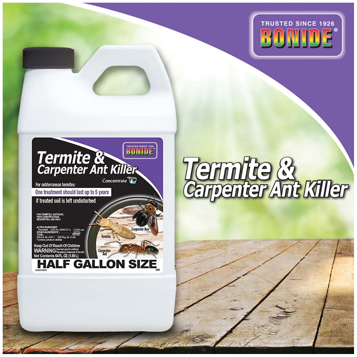 Bonide 569 Termite and Carpenter Ant Control, Liquid, 0.5 gal Can