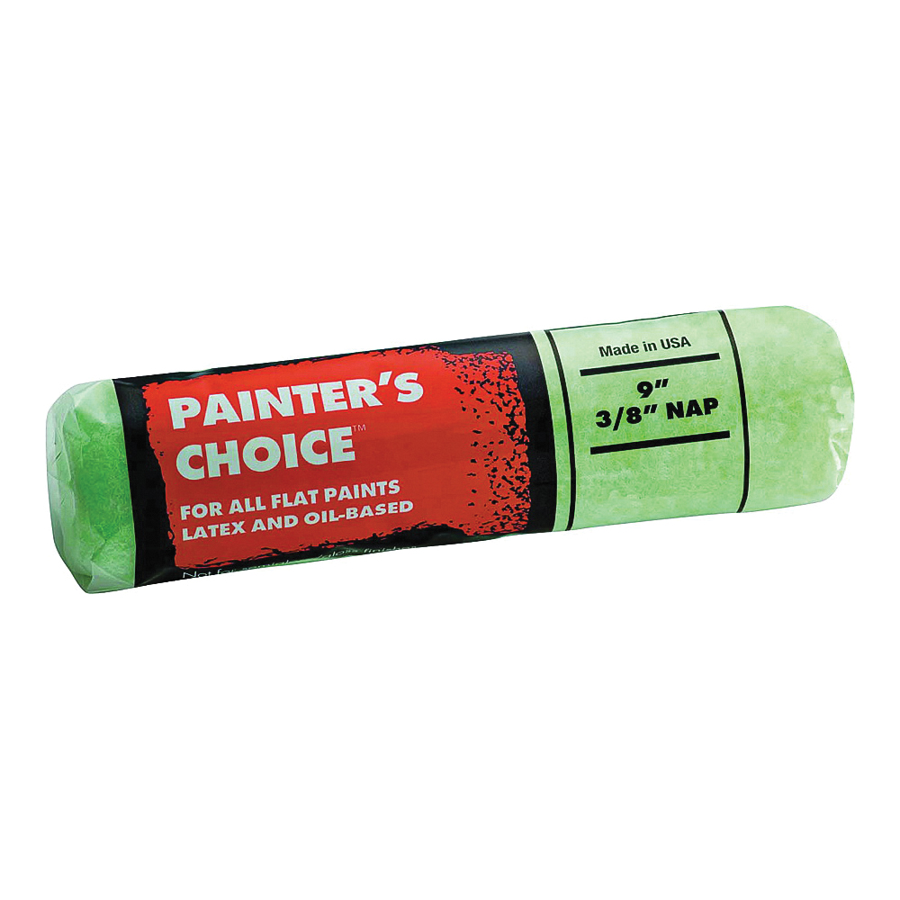 Painter's Choice R277-9 Roller Cover, 3/4 in Thick Nap, 9 in L, Fabric Cover, Mint Green