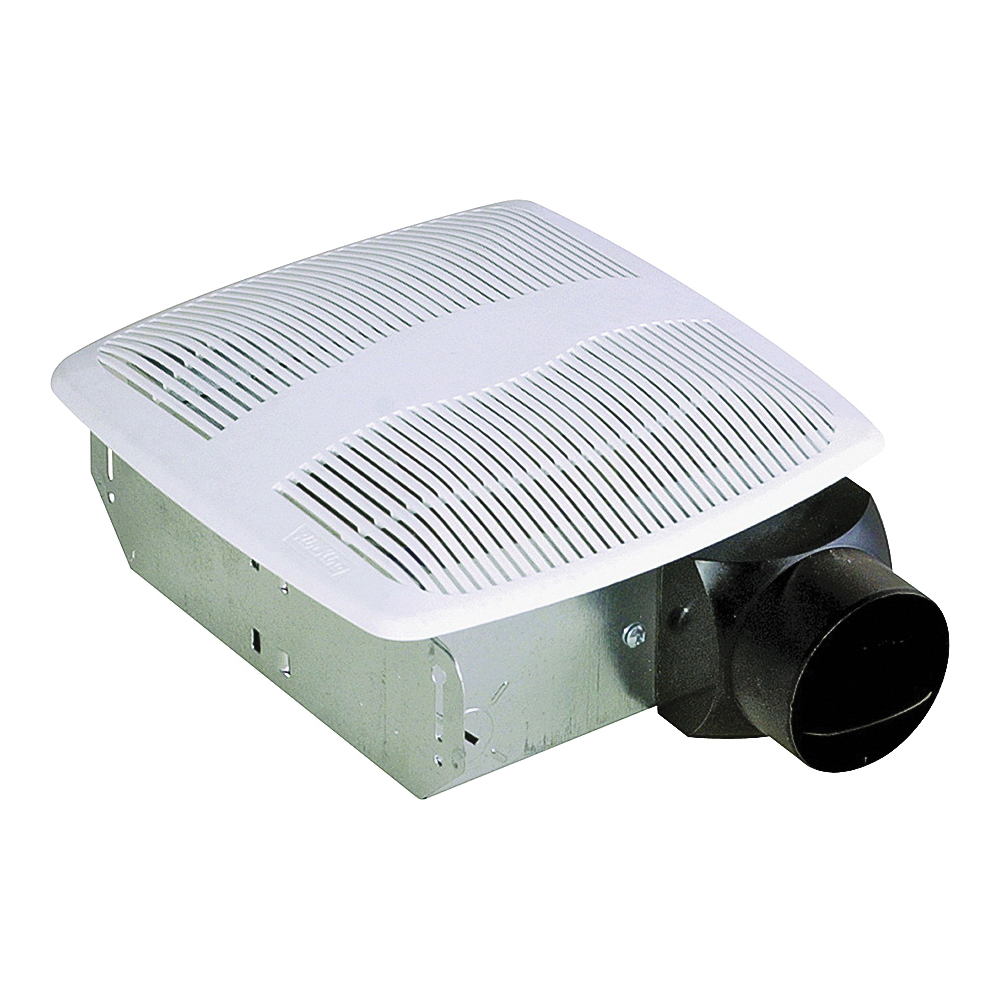 AS70 Economical Exhaust Fan, 7-1/4 in L, 7-1/4 in W, 0.9 A, 120 V, 1-Speed, 70 cfm Air, Metal, White