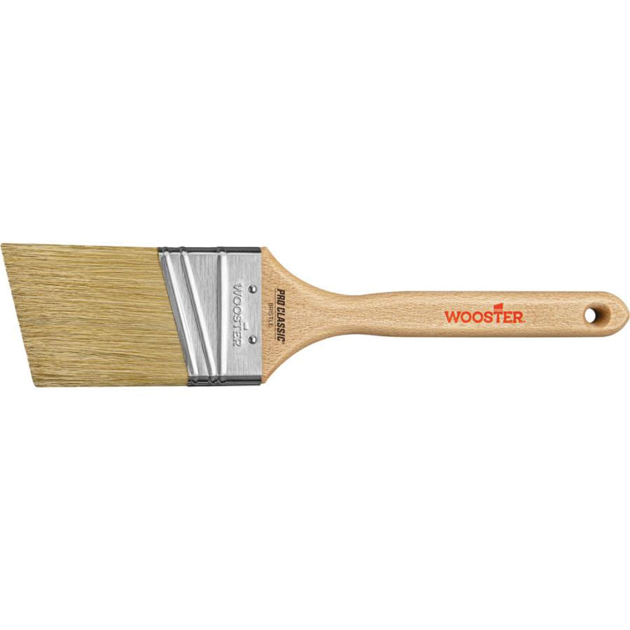 Pro Classic Z1222-2-1/2 Paint Brush, 2-1/2 in W, 3-1/8 in L Bristle, China Bristle, Angular Handle