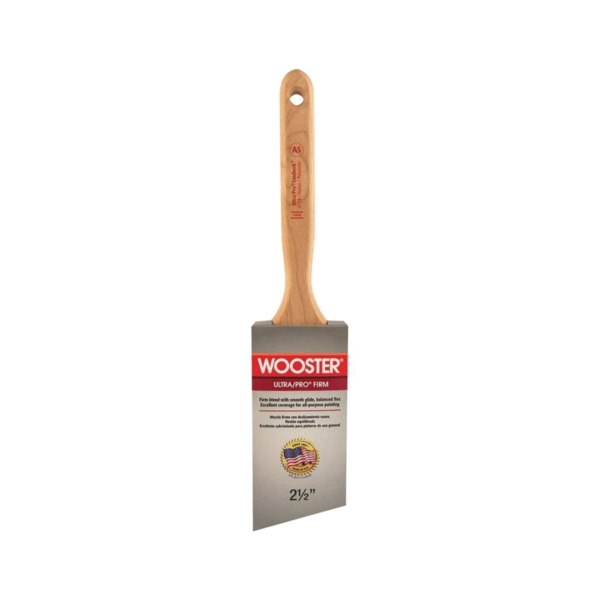 4174-2-1/2 Paint Brush, 2-1/2 in W, Angular Brush, 2-15/16 in L Bristle, Nylon/Polyester Bristle, Sash Handle