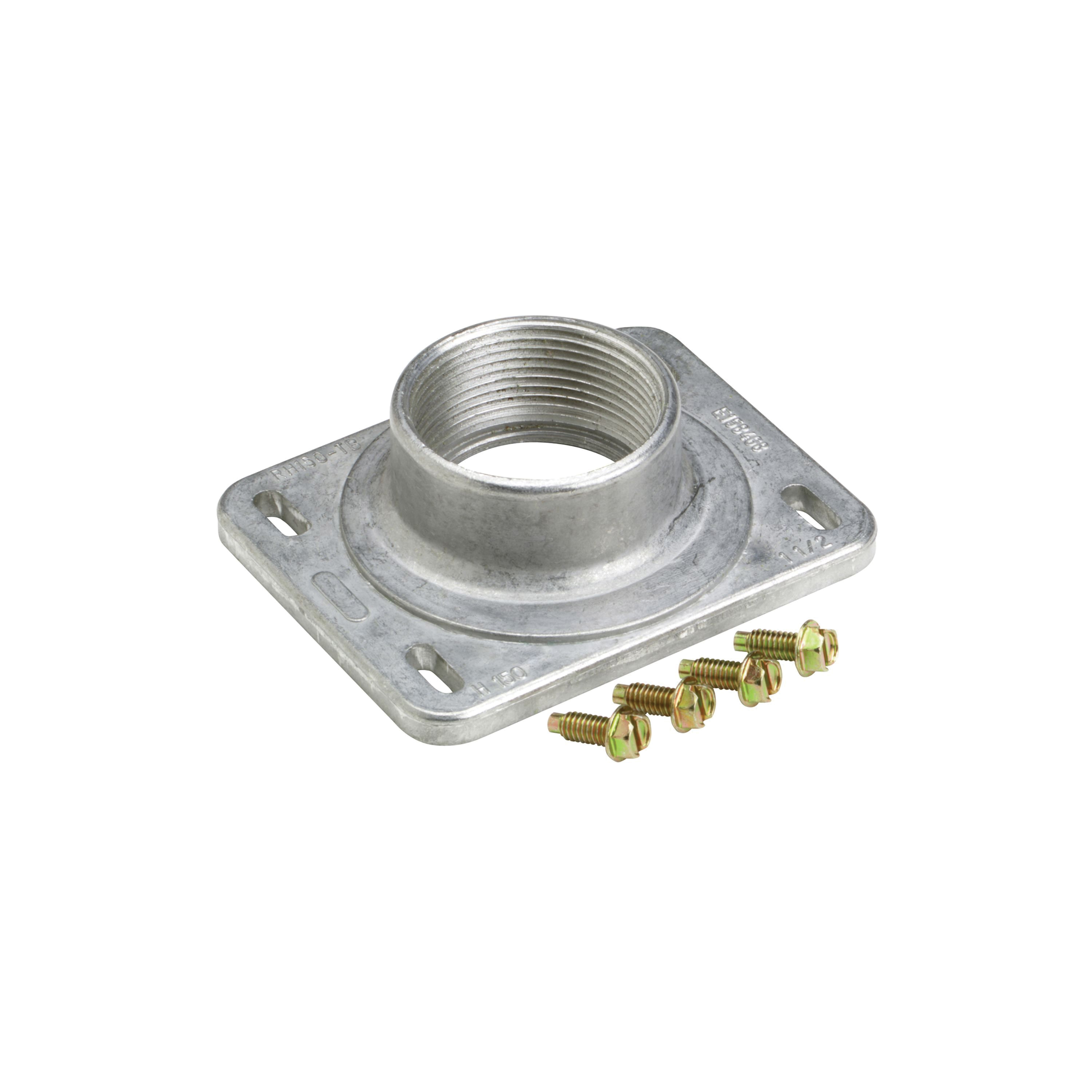 RH150P Conduit Hub, 1-1/2 in, Aluminum, Chrome-Plated