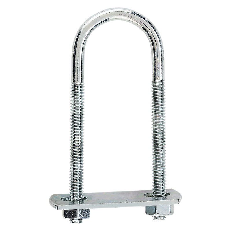 N222-109 U-Bolt, 1/4-20 Thread, 1-3/4 in L Thread, Steel, Zinc