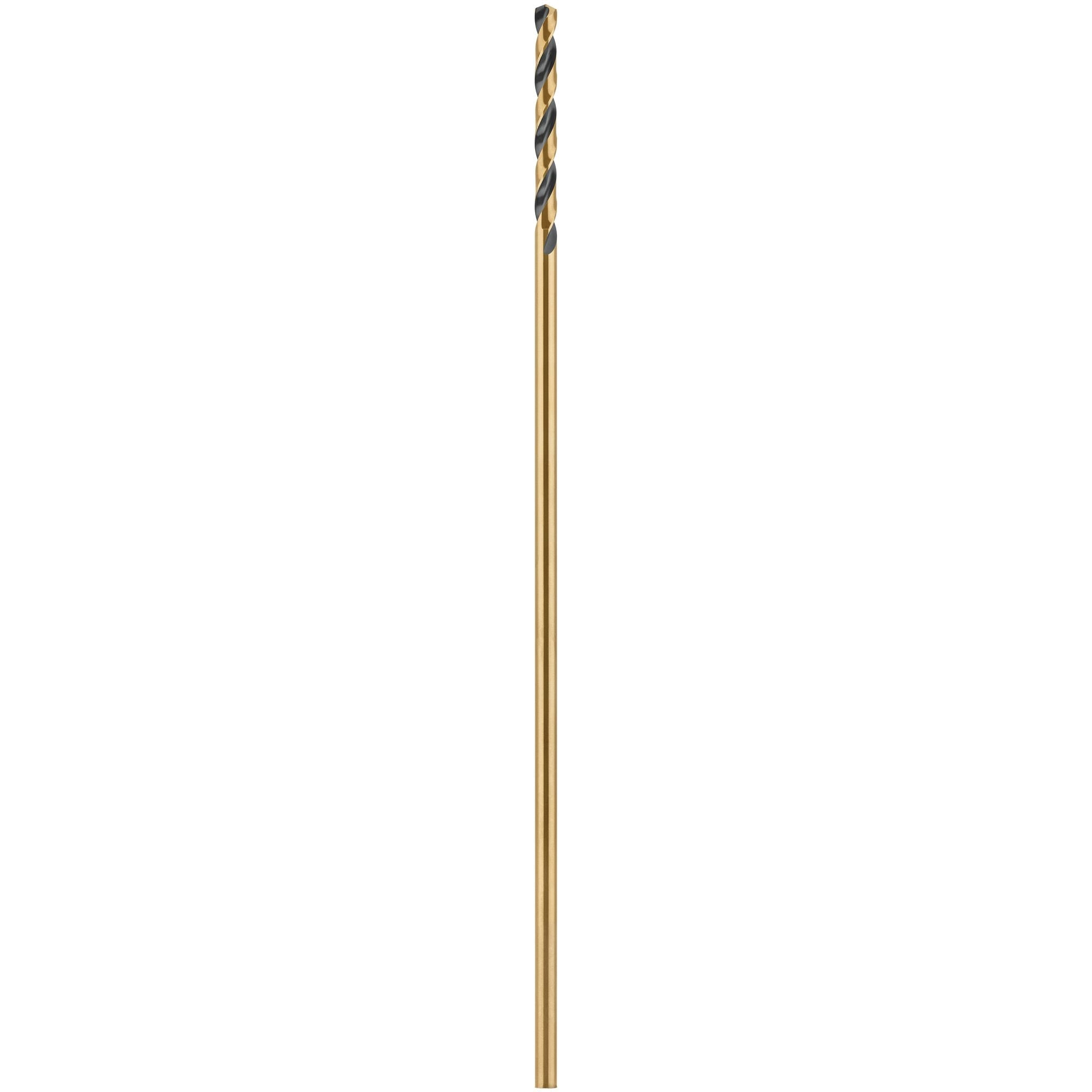 DEWALT DW1606 Drill Bit, 1/4 in Dia, 12 in OAL, Extended Length, Parabolic Flute, 1/4 in Dia Shank - 1