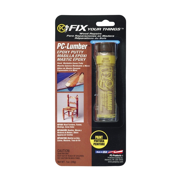 PC-LUMBER 025574 Epoxy Putty, Brown, Solid, 1 oz, Cylinder
