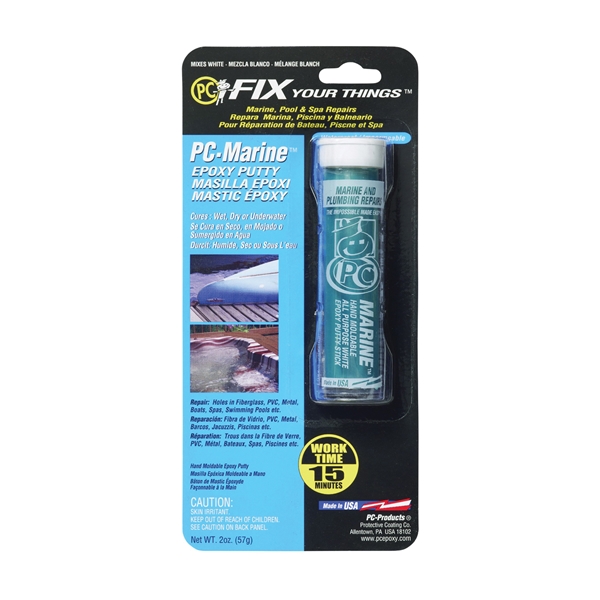 PC-MARINE 025567 Epoxy Putty, Solid, Green, 2 oz Cylinder