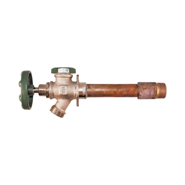 QuickTurn 425-10LF Anti-Siphon Frost-Free Wall Hydrant, 1/2, 3/4 in Connection, FIP/MIP x Hose, Satin