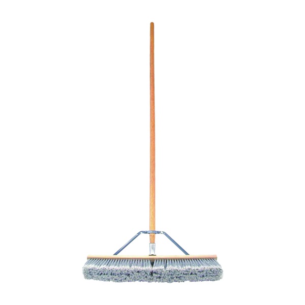 5025-4 Contractor Push Broom, 3 in L Trim, Polypropylene/Polystyrene Bristle, Hardwood Handle