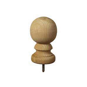 106088 Post Top, 5-1/4 in H, Colonial Ball, Wood, White