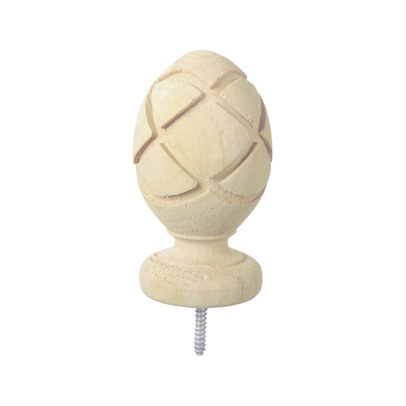 106092 Post Top, 6-1/4 in H, Pineapple, Wood, White