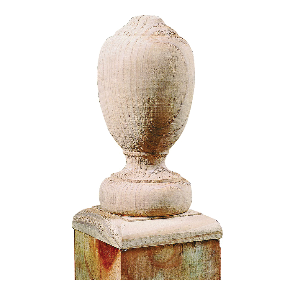 106090 Post Top, 6-1/2 in H, Traditional, Wood, White