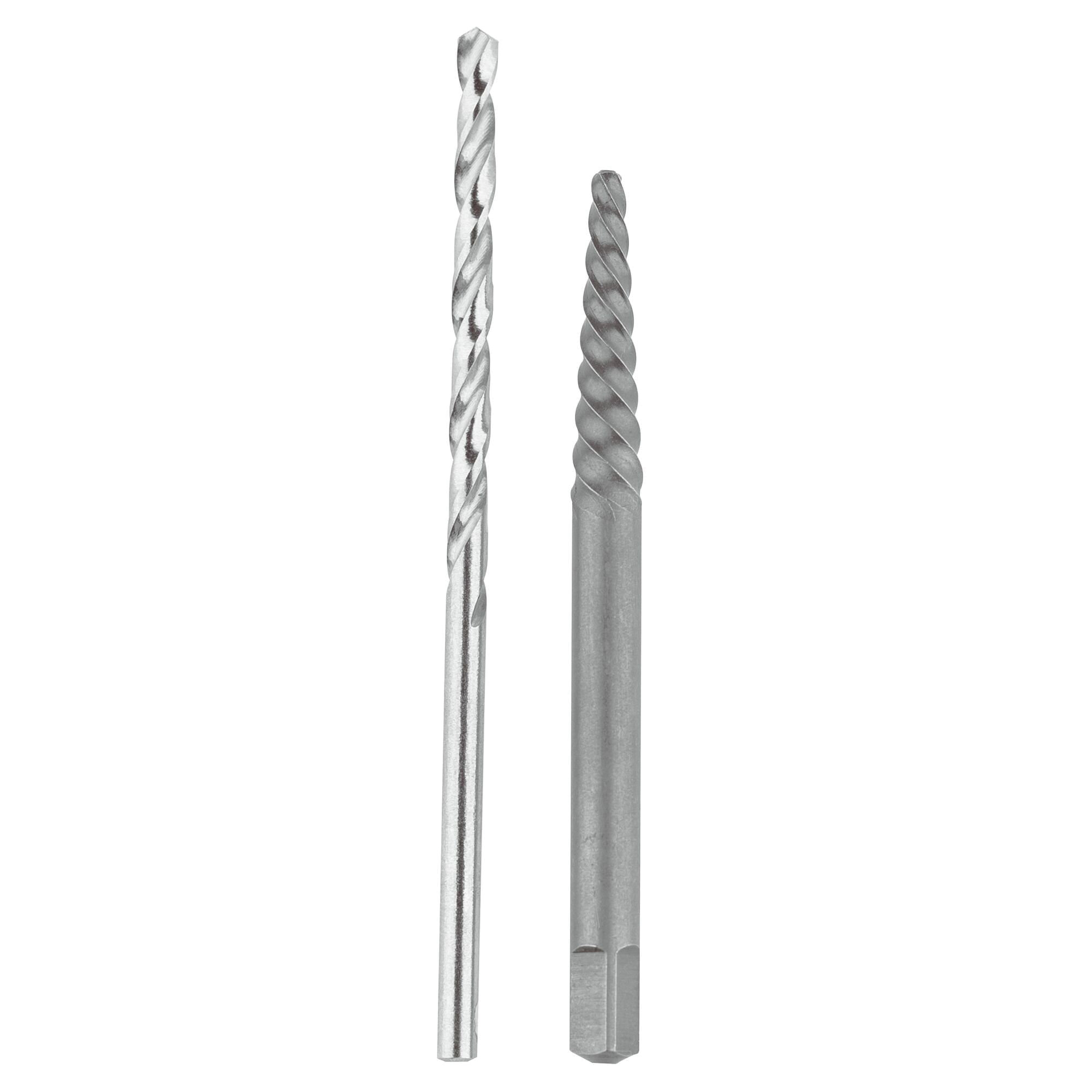 537 Series 53702 Extractor and Drill Bit Set, Spiral Flute, 2-Piece, HSS, Gray/Silver