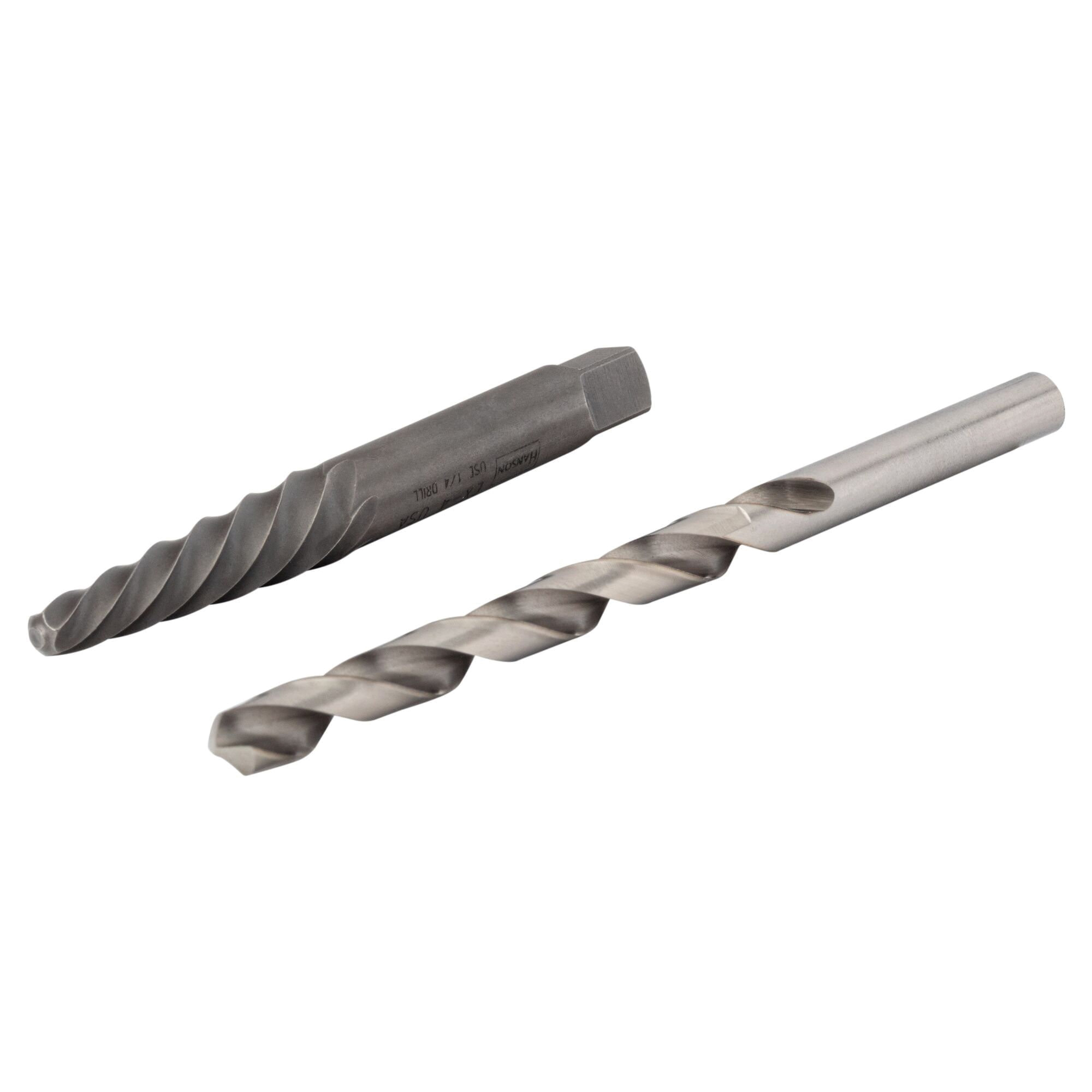 537 Series 53706 Extractor and Drill Bit Set, Spiral Flute, 2-Piece, HSS, Gray/Silver