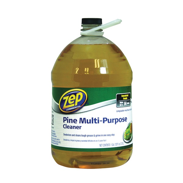 ZUMPP128 Disinfectant Pine Cleaner, 1 gal, Liquid, Pine, Amber