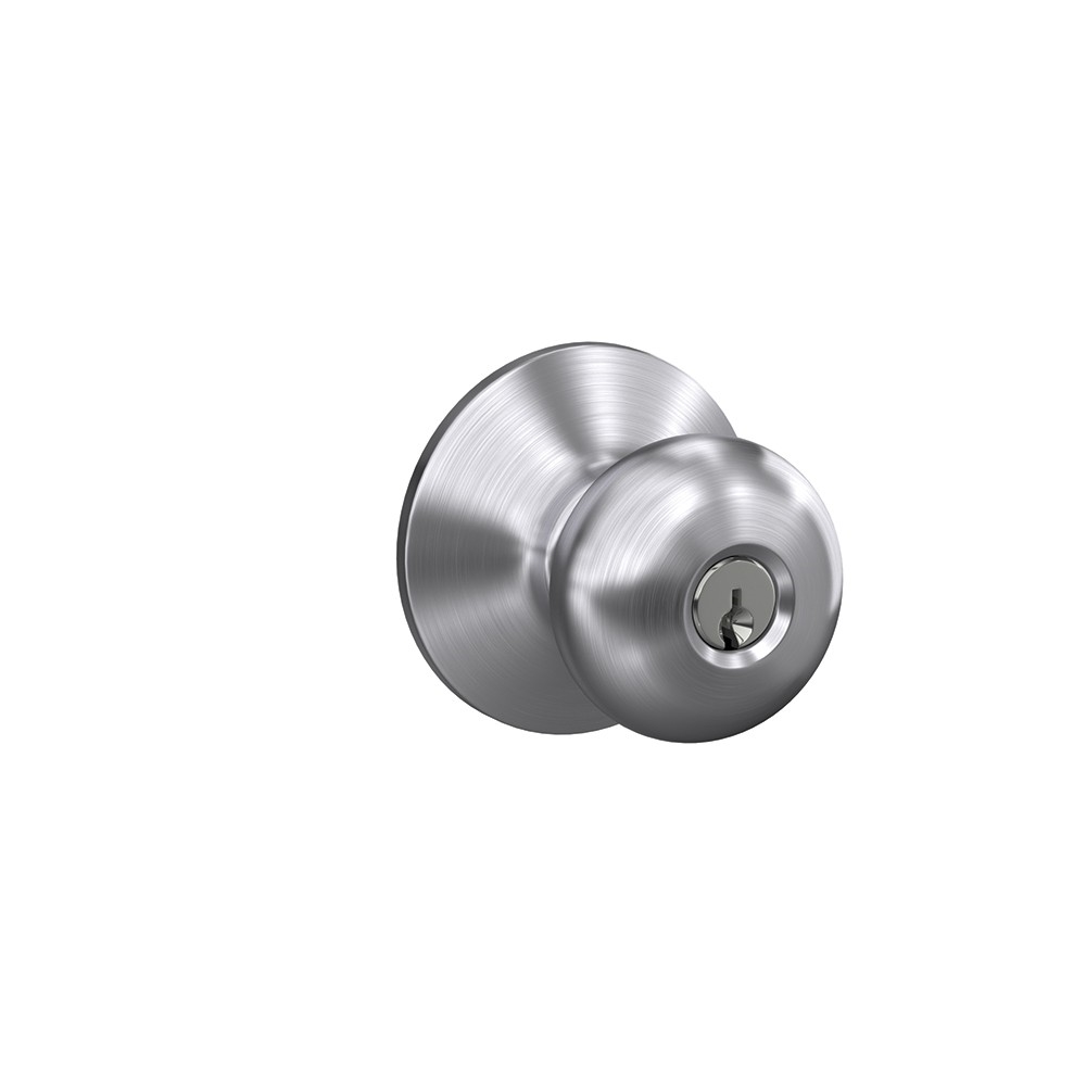 F Series F51A CSVPLY626KA4 Entry Knob, Plymouth, Knob Handle, Satin Chrome, Metal, 2-3/4 in Dimensions