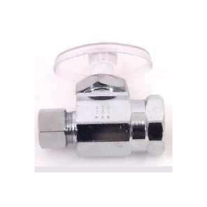 PP20052LF Shut-Off Valve, Straight Valve, 3/8 x 3/8 in Connection, FIP x Compression, 125 psi Pressure, Brass Body