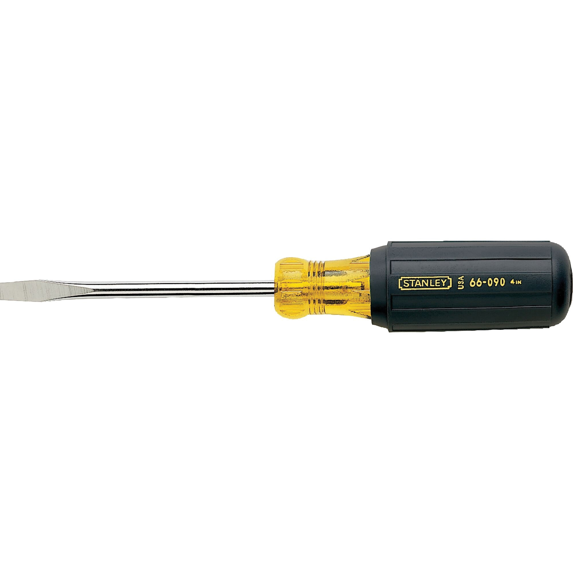 66-090 Screwdriver, 1/4 in Drive, Slotted Drive, 8-1/2 in OAL, 4 in L Shank, Vinyl-Grip Handle