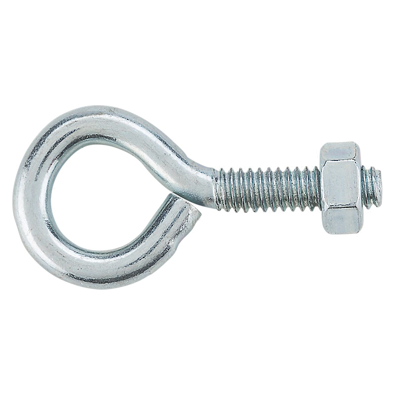 N221-085 Eye Bolt, 1/4-20 Thread, Coarse Thread, 0.87 in L Thread, 0.56 in ID Dia Eye, 1.02 in L Shank