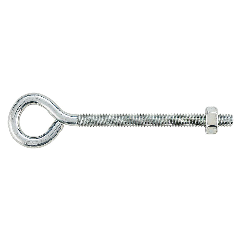 N221-127 Eye Bolt, 1/4-20 Thread, Coarse Thread, 2-3/4 in L Thread, 0.56 in ID Dia Eye, Steel, Zinc