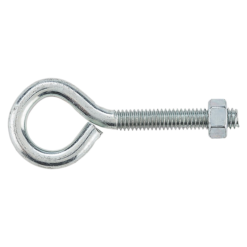 N221-218 Eye Bolt, 5/16-18 Thread, Coarse Thread, 1-3/4 in L Thread, 3/4 in ID Dia Eye, Steel, Zinc