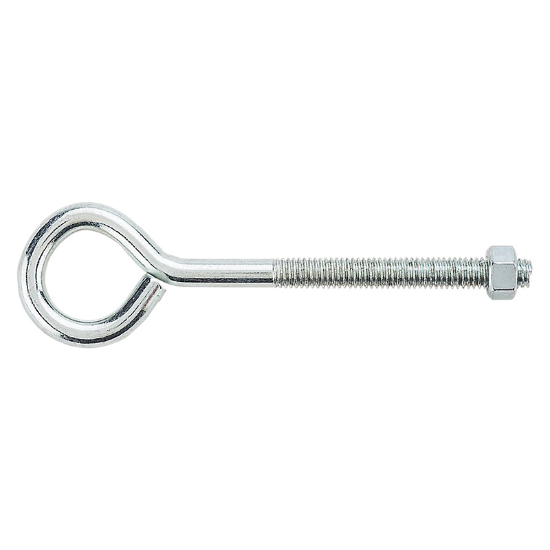 N221-283 Eye Bolt, 3/8-16 Thread, Coarse Thread, 3 in L Thread, 1 in ID Dia Eye, 4.35 in L Shank, Zinc