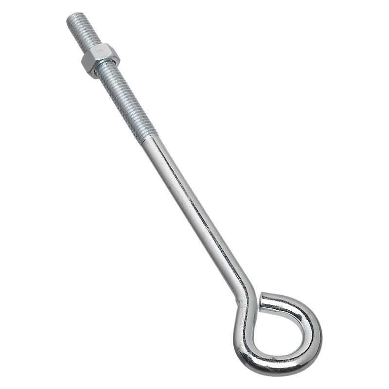 N221-333 Eye Bolt, 1/2-13 Thread, Coarse Thread, 3-3/4 in L Thread, 1 in ID Dia Eye, 8.14 in L Shank