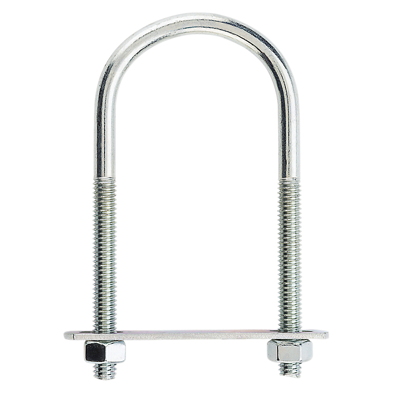 N222-174 U-Bolt, 5/16-18 Thread, 2-1/2 in L Thread, Steel, Zinc