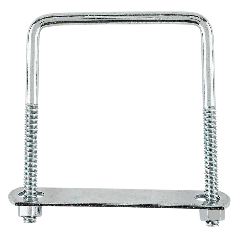 N222-398 U-Bolt, 3/8-16 Thread, 3 in L Thread, Steel, Zinc