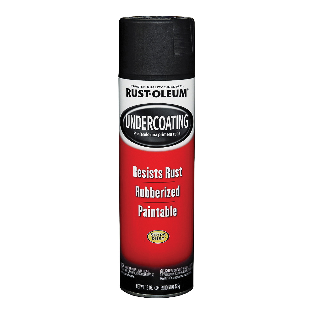Rust-Oleum Automotive 248657 Undercoating Spray Paint, Rubberized, Matte, Black, 15 oz, Can