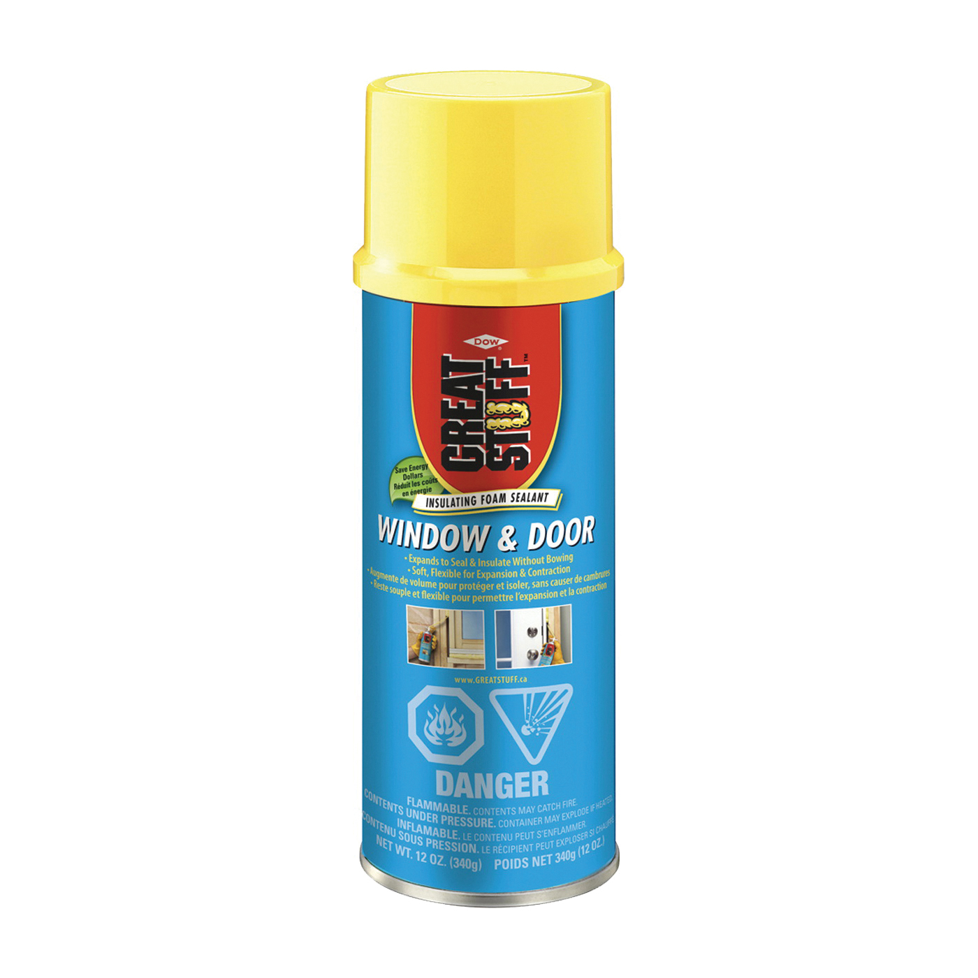 175437 Foam Sealant, Yellow, 12 oz, Aerosol Can