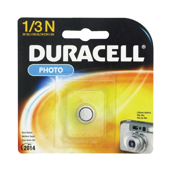 DURACELL DL1/3NBBPK Lithium Battery, 3 to 3.3 V Battery, 1/3N Battery, Manganese Dioxide - 1