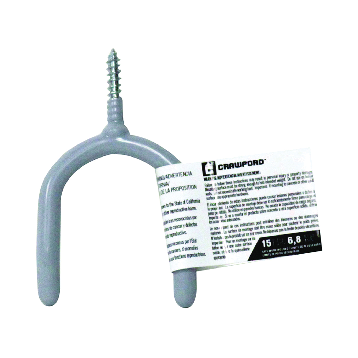 SS13-25 Storage Hook, 15 lb, Screw, Steel, Red, Zinc