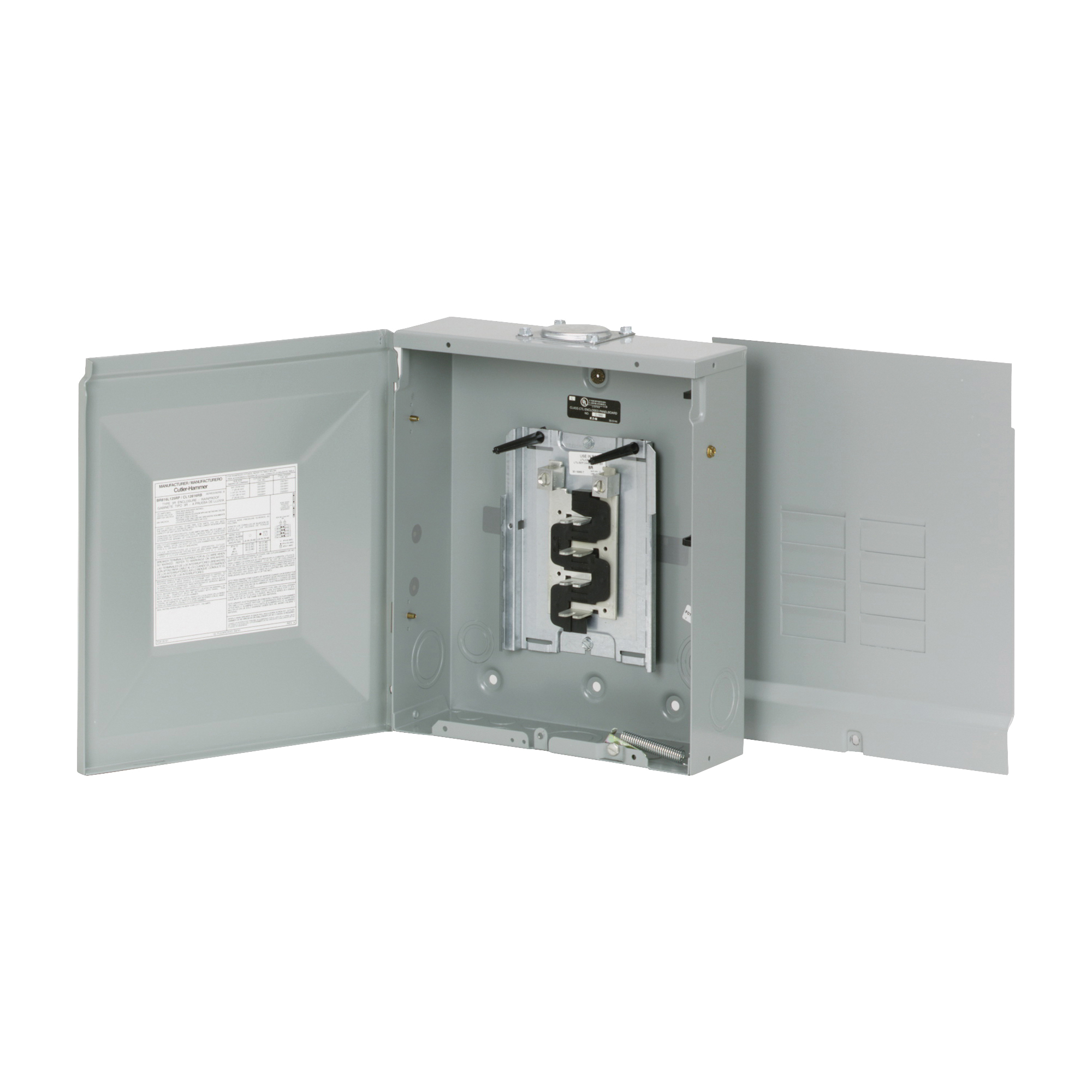 BR Series BR816L125RP Load Center, 125 A, 8-Space, 16-Circuit, Main Lug, NEMA 3R Enclosure, Plug