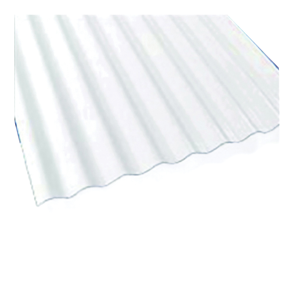 Palruf 101339 Corrugated Roofing Panel, 12 ft L, 26 in W, 0.032 in Thick Material, PVC, White - 1