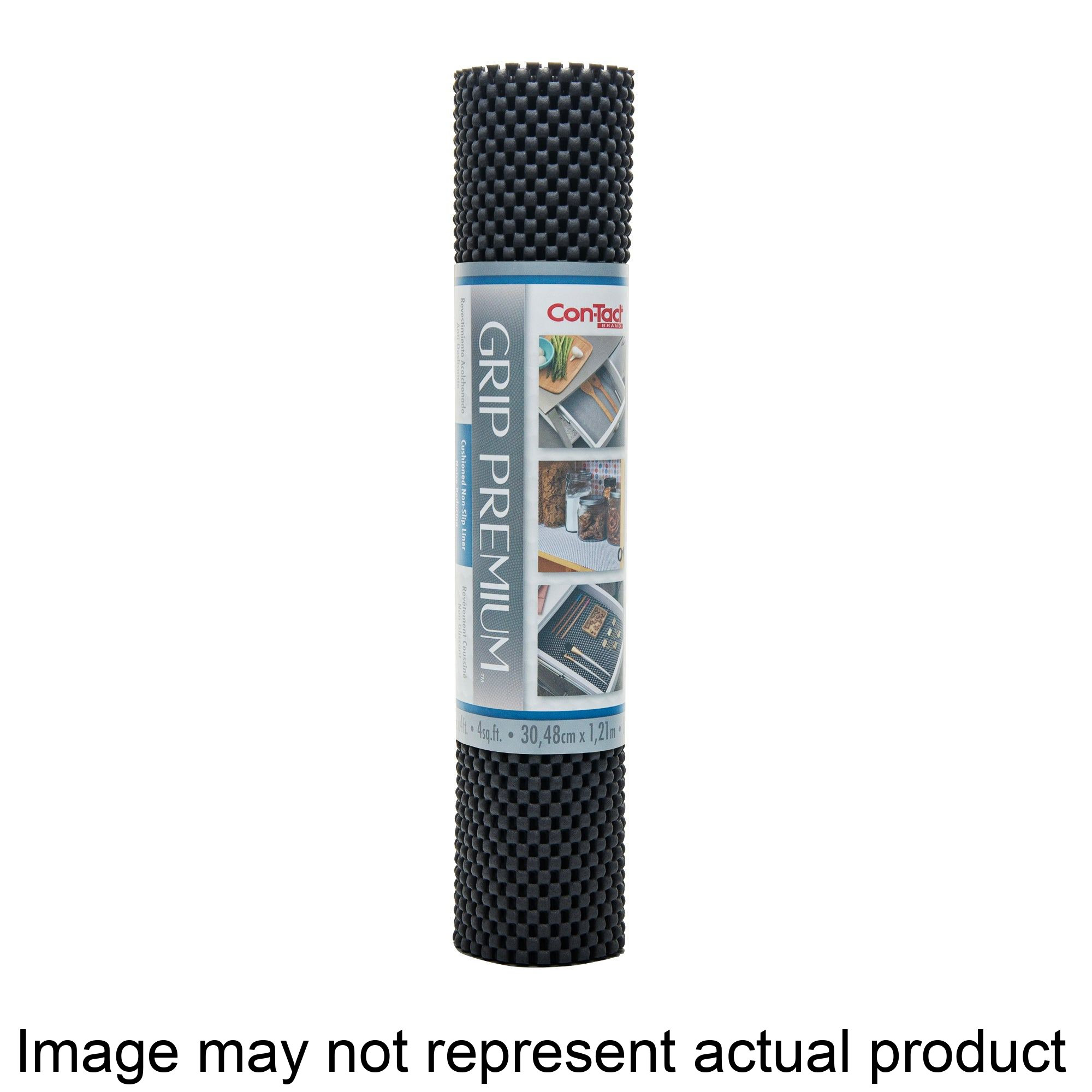 04F-C6L51-06 Grip Premium Shelf and Drawer Liner, 4 ft L, 12 in W, Foam/PVC, Black
