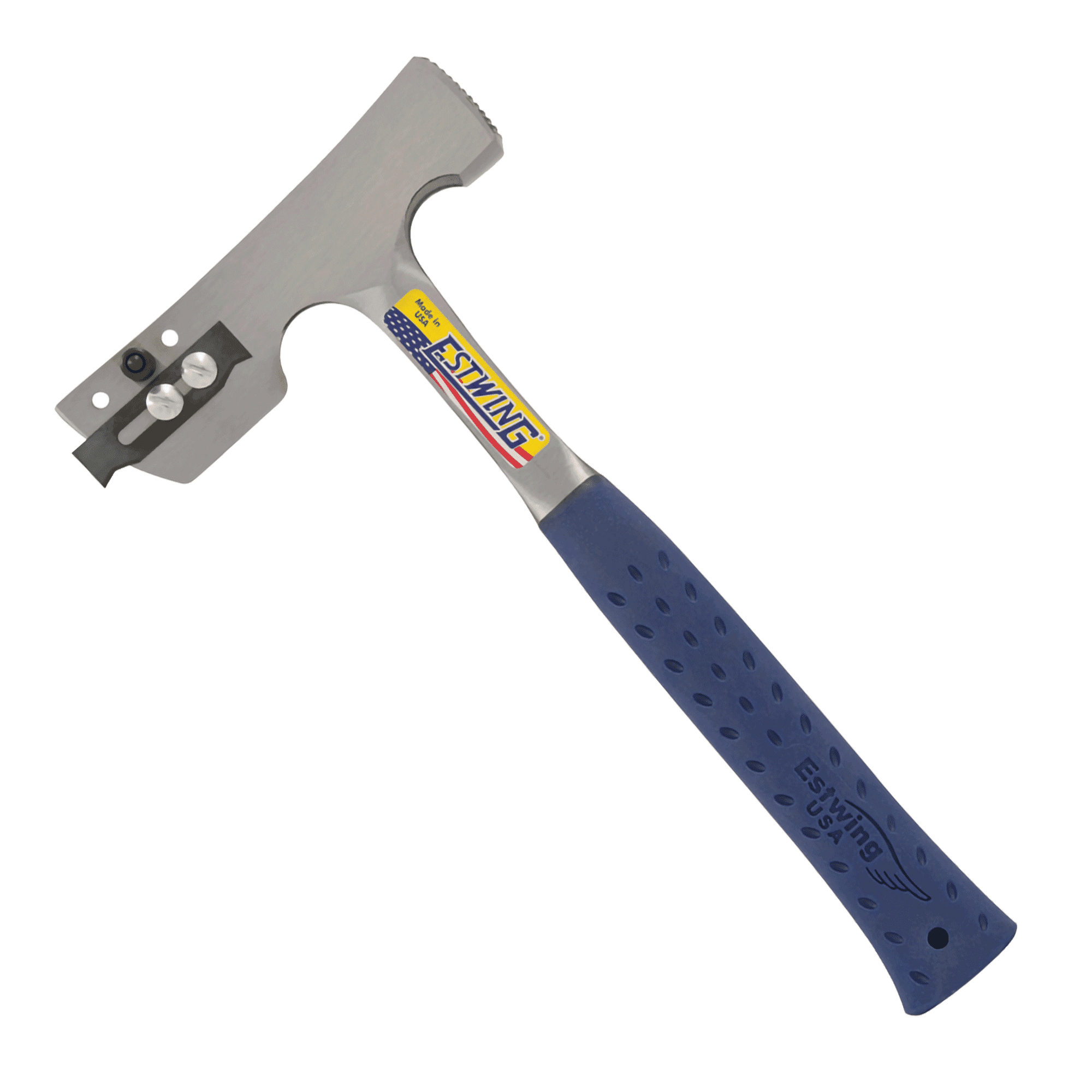 E3-CA Shingle Hammer with Replaceable Blade and Gauge, 28 oz Head, Milled Head, Steel Head, 12-1/2 in OAL