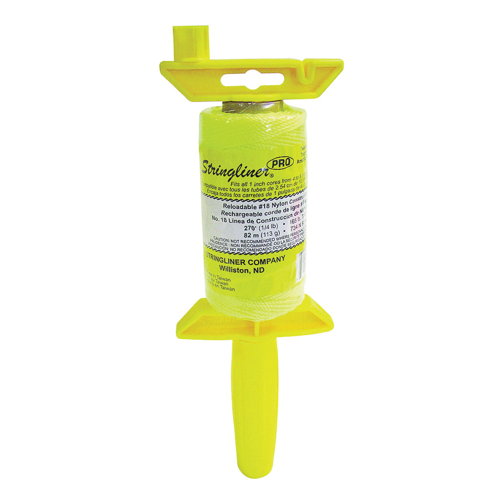 25112 Line Reel, 270 ft L Line, Fluorescent Yellow Line