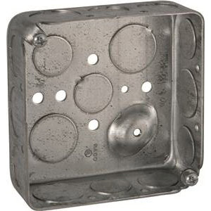 Raco D4SB-50/75 Switch Box, 2-Gang, 16-Knockout, 1/2, 3/4 in Knockout, Steel, Gray, Galvanized - 1