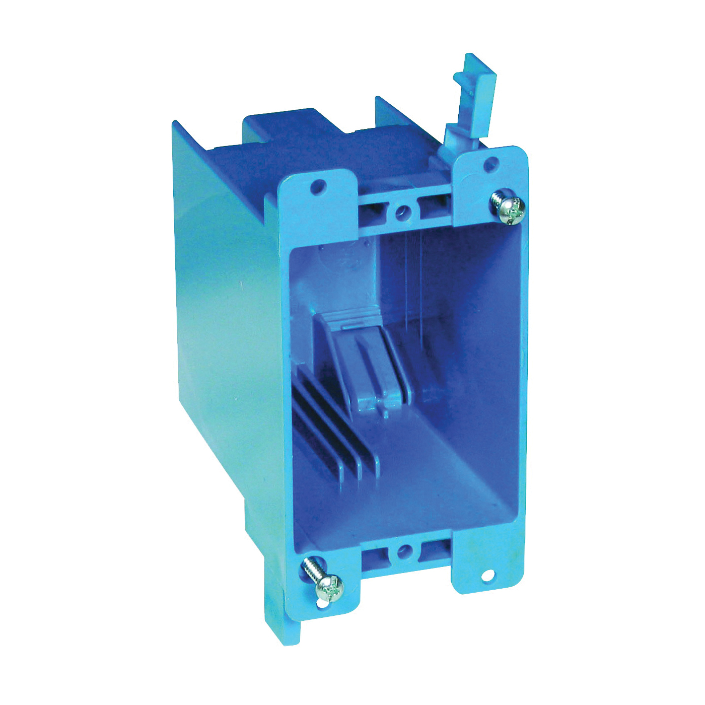 B120R Outlet Box, 1 -Gang, PVC (Plastic), Blue, Clamp Mounting
