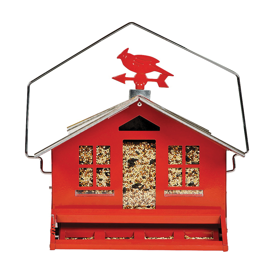 Squirrel-Be-Gone II 338 Wild Bird Feeder, Country, 8 lb, Metal, 14 in H, Pole