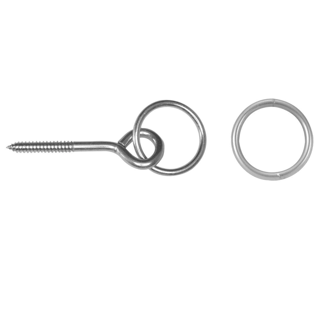 T7665032 Welded Ring, 200 lb Working Load, 1-1/4 in ID Dia Ring, #7 Chain, 0.18 in Wire, Steel, Nickel-Plated