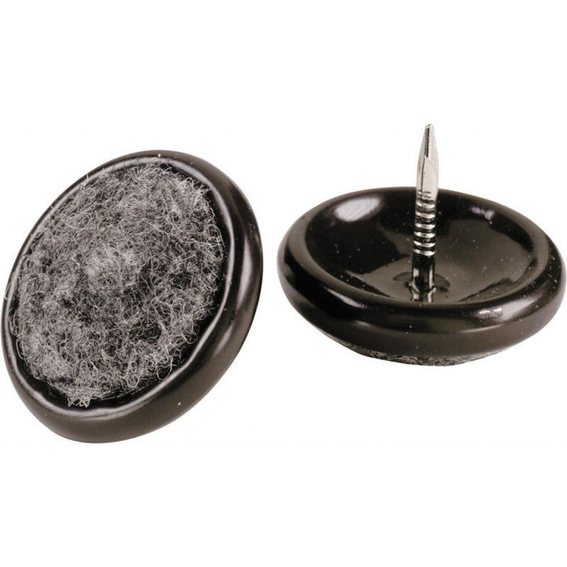 9155 Nail-On Furniture Glide with Carpet Base, Metal, Black, 1-1/4 in Dia Dimensions