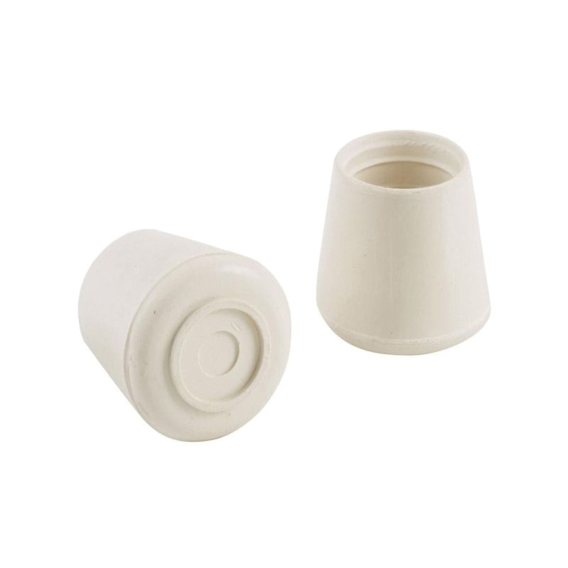 9223 Leg Tip, Round, Rubber, Off-White, 1-1/4 in Dia