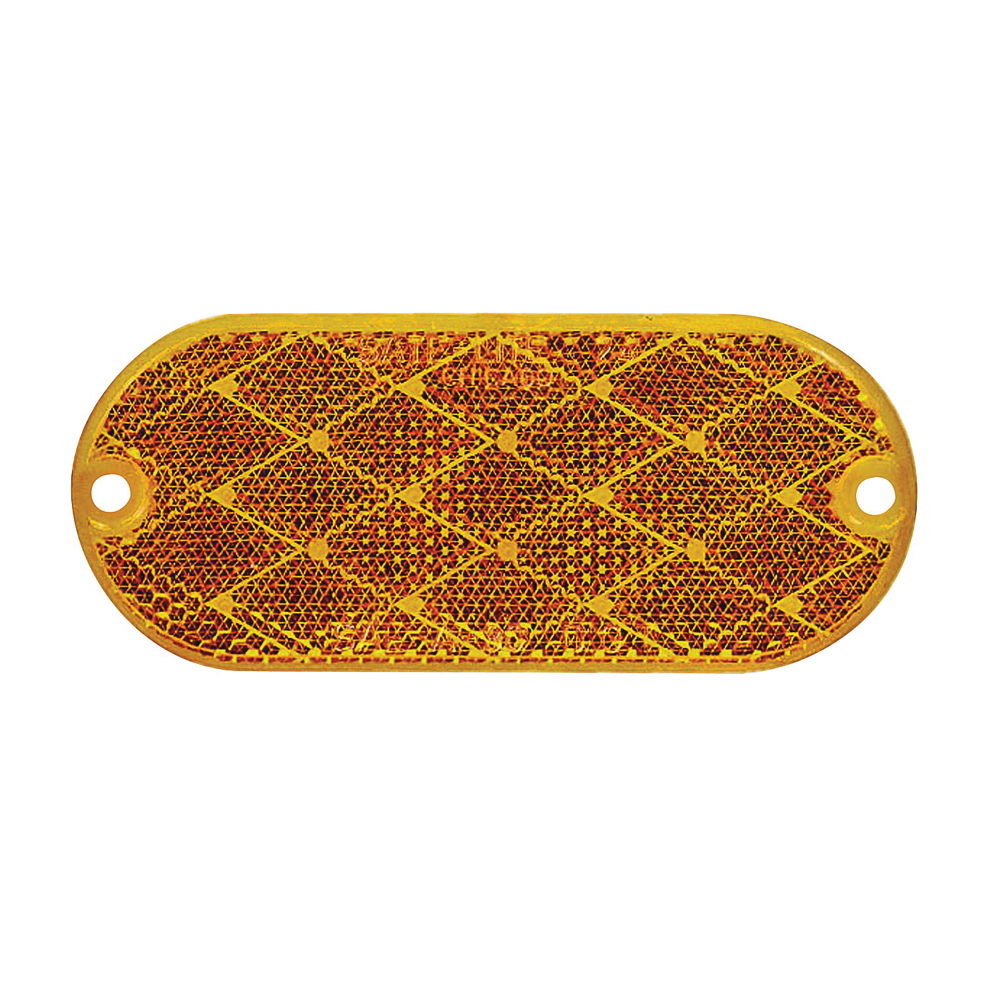 V480 Series V480A Oblong Reflector, Amber Reflector, Acrylic Reflector, Adhesive Mounting, 1.9 in W Reflector