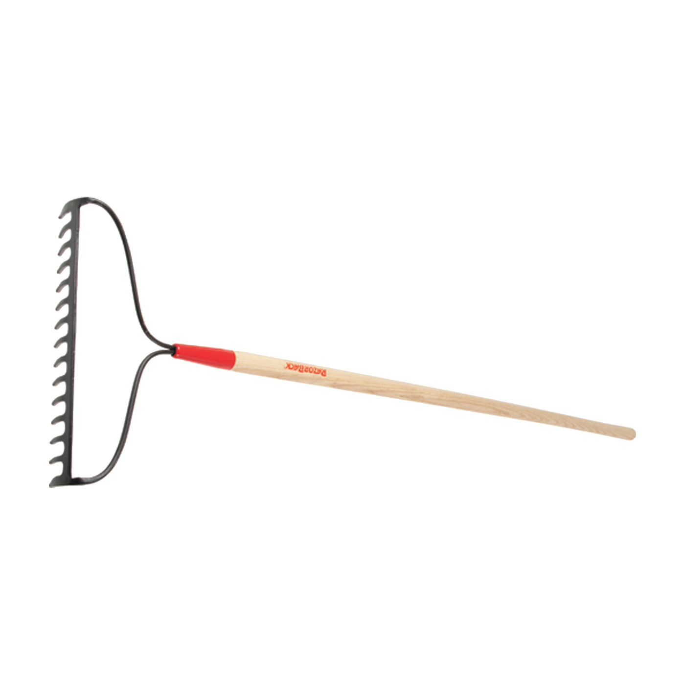63141 Bow Rake, 3-1/4 in L Head, 16.325 in W Head, 15-Tine, Steel Tine, Steel Head, 66 in L Handle