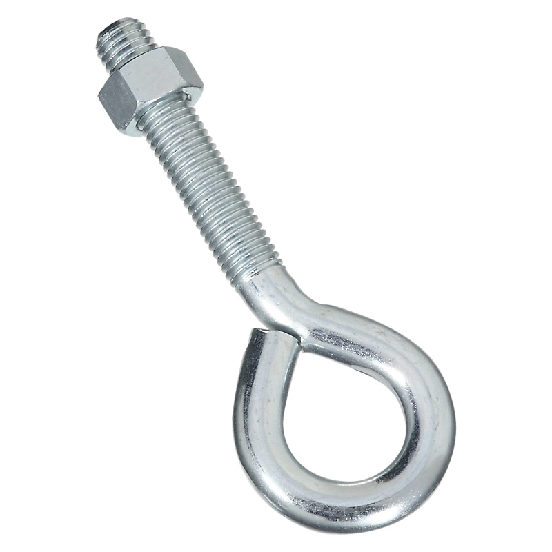N347-666 Eye Bolt, 5/8-11 Thread, Coarse Thread, 3-1/4 in L Thread, 1-1/4 in ID Dia Eye, Steel, Zinc